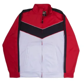 12 AM NATION COLOR BLOCK TRACK JACKET RED/BLACK/WHITE - 79213