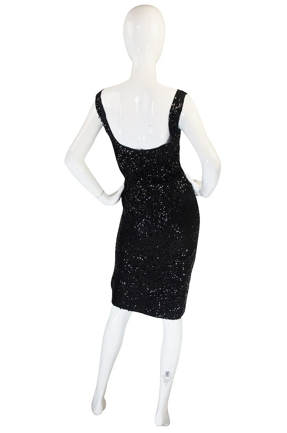 1950s Fine Sequin Ceil Chapman Wiggle Dress