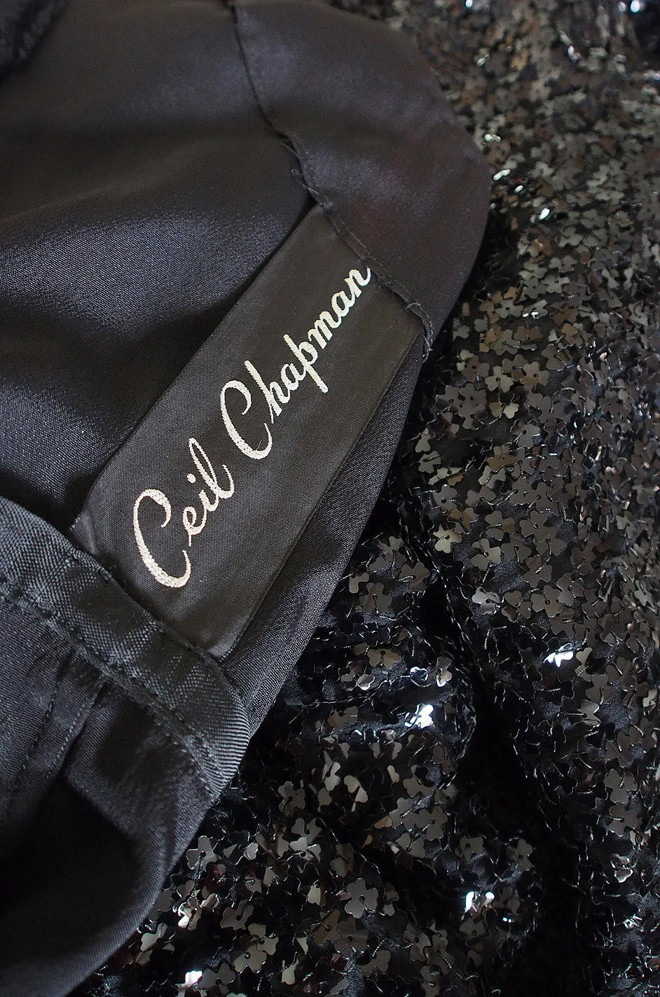 1950s Fine Sequin Ceil Chapman Wiggle Dress