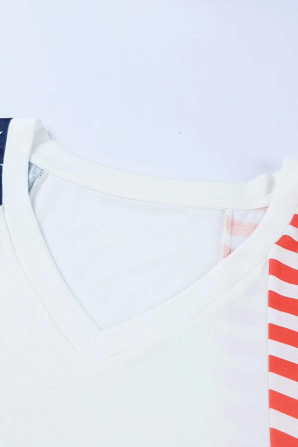 4th of July Shirts for Women V Neck US Stars and Stripes Tee