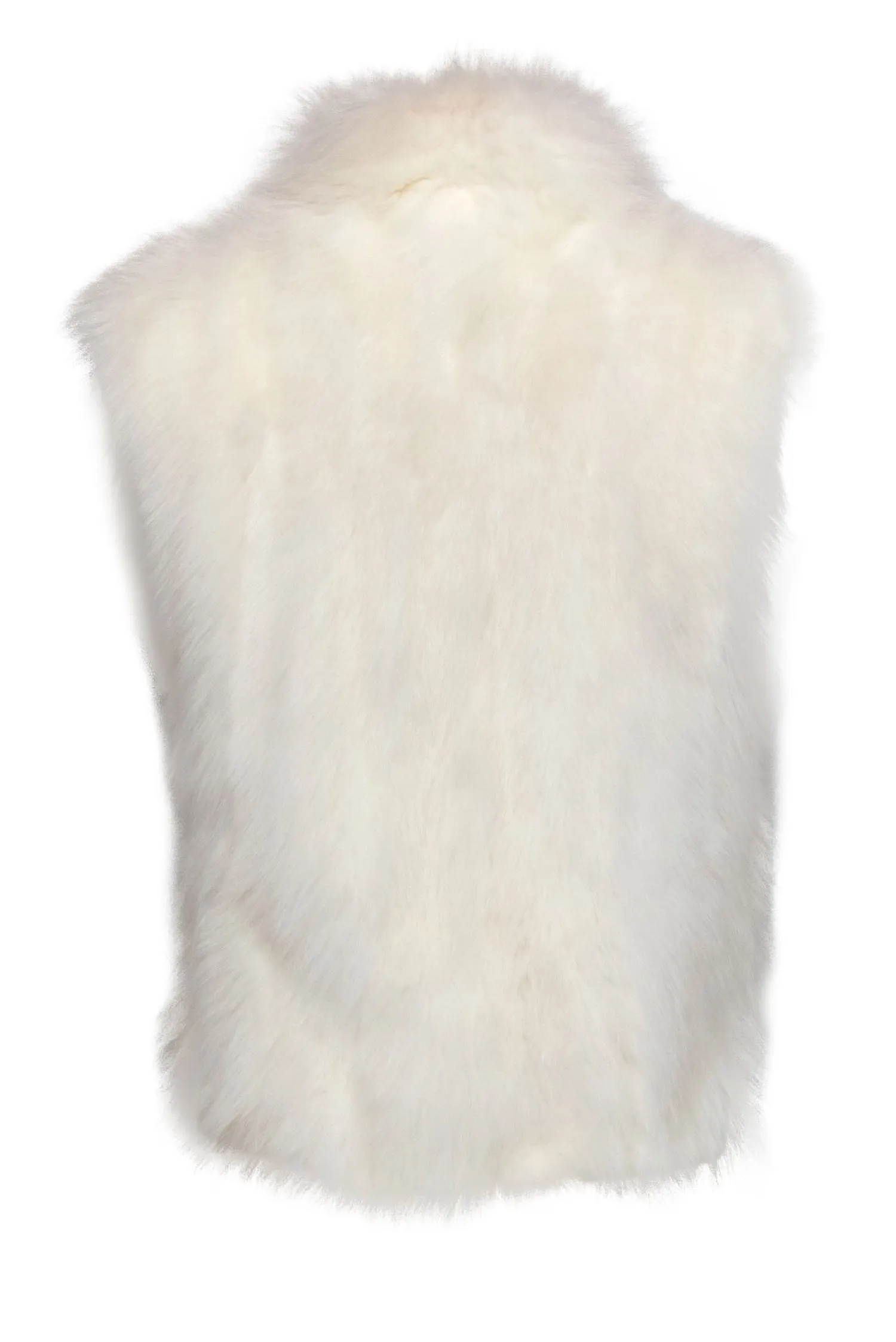 Adrienne Landau - White Fox Fur Clasped Vest Sz M