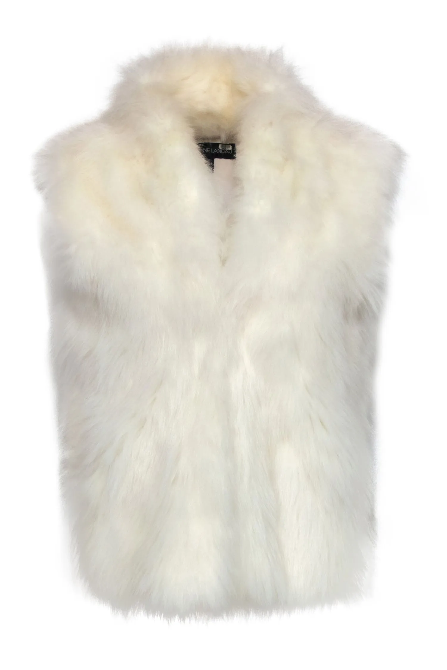 Adrienne Landau - White Fox Fur Clasped Vest Sz M