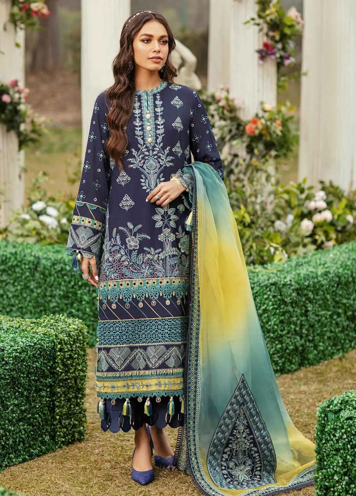 Afrozeh Embroidered Lawn Unstitched 3 Piece Suit - 05