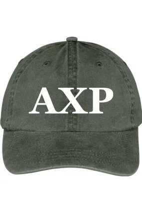 Alpha Chi Rho - Pigment-Dyed Cap - White Embroidered Letters