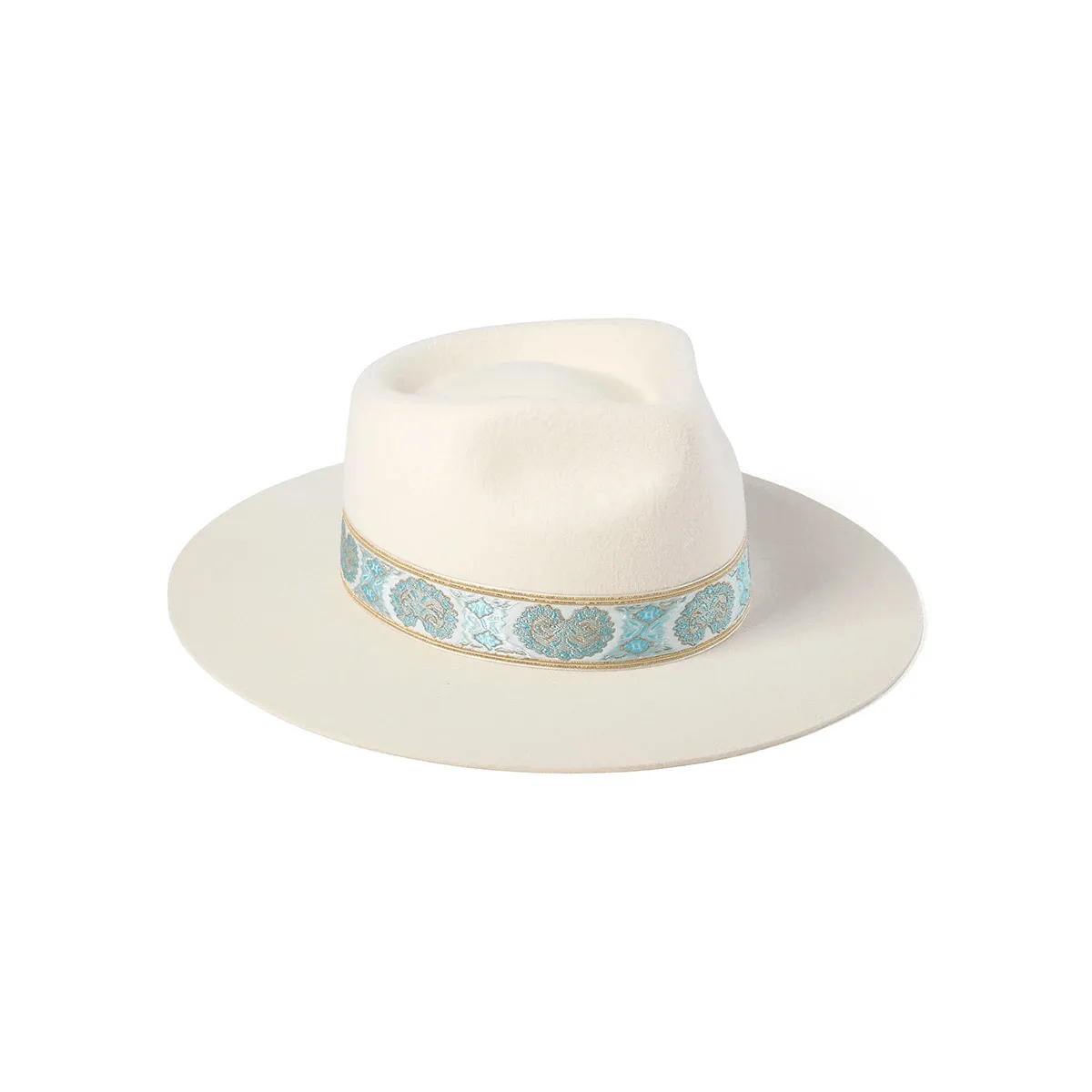 Aqua Beverly Wool Fedora Hat