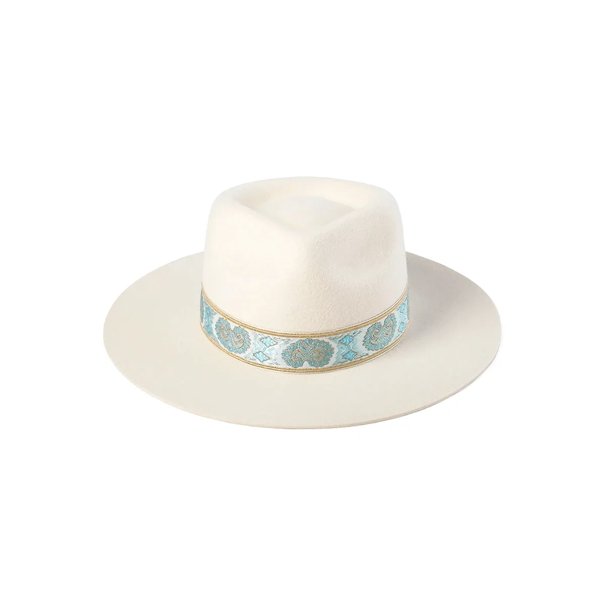 Aqua Beverly Wool Fedora Hat