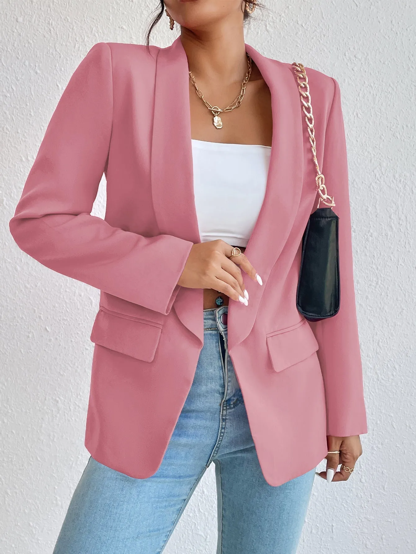 Basic Casual Solid Color Blazer