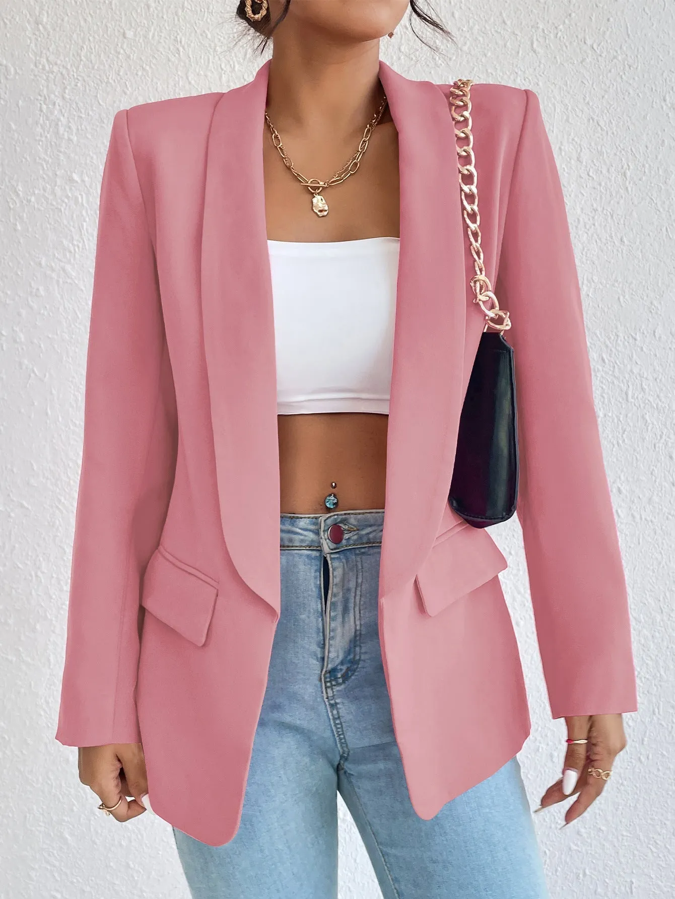 Basic Casual Solid Color Blazer