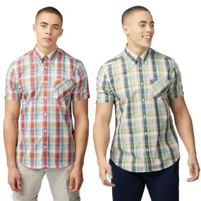 Ben Sherman Men's Over Check Shirt, Short Sleeved, Button-Down Collar