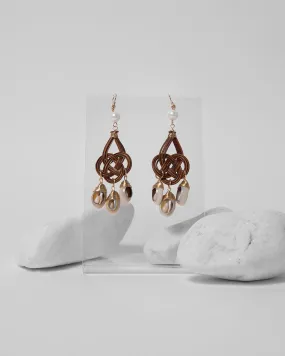 BOHEMIAN DROP RATTAN HANDMADE EARRINGS 2157 - حلق