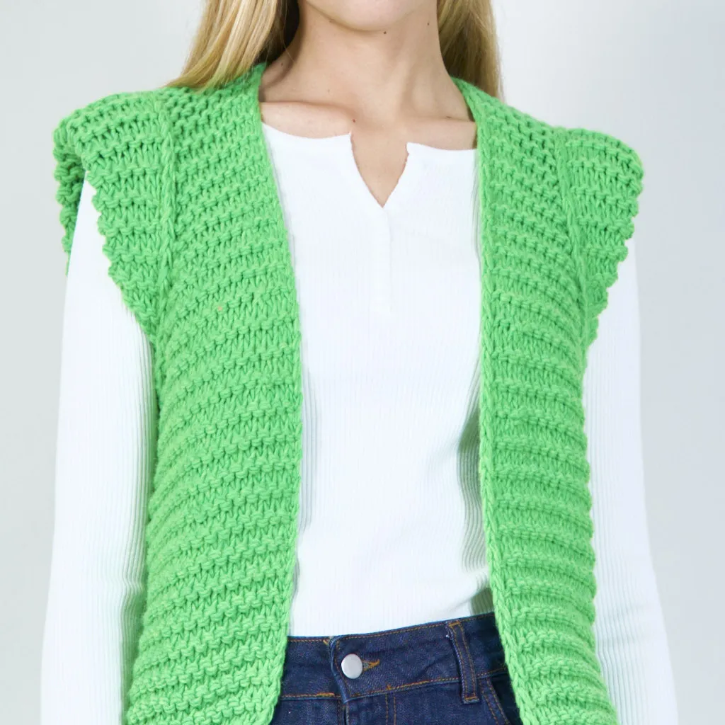 Bright knitted sleeveless vest wholesale