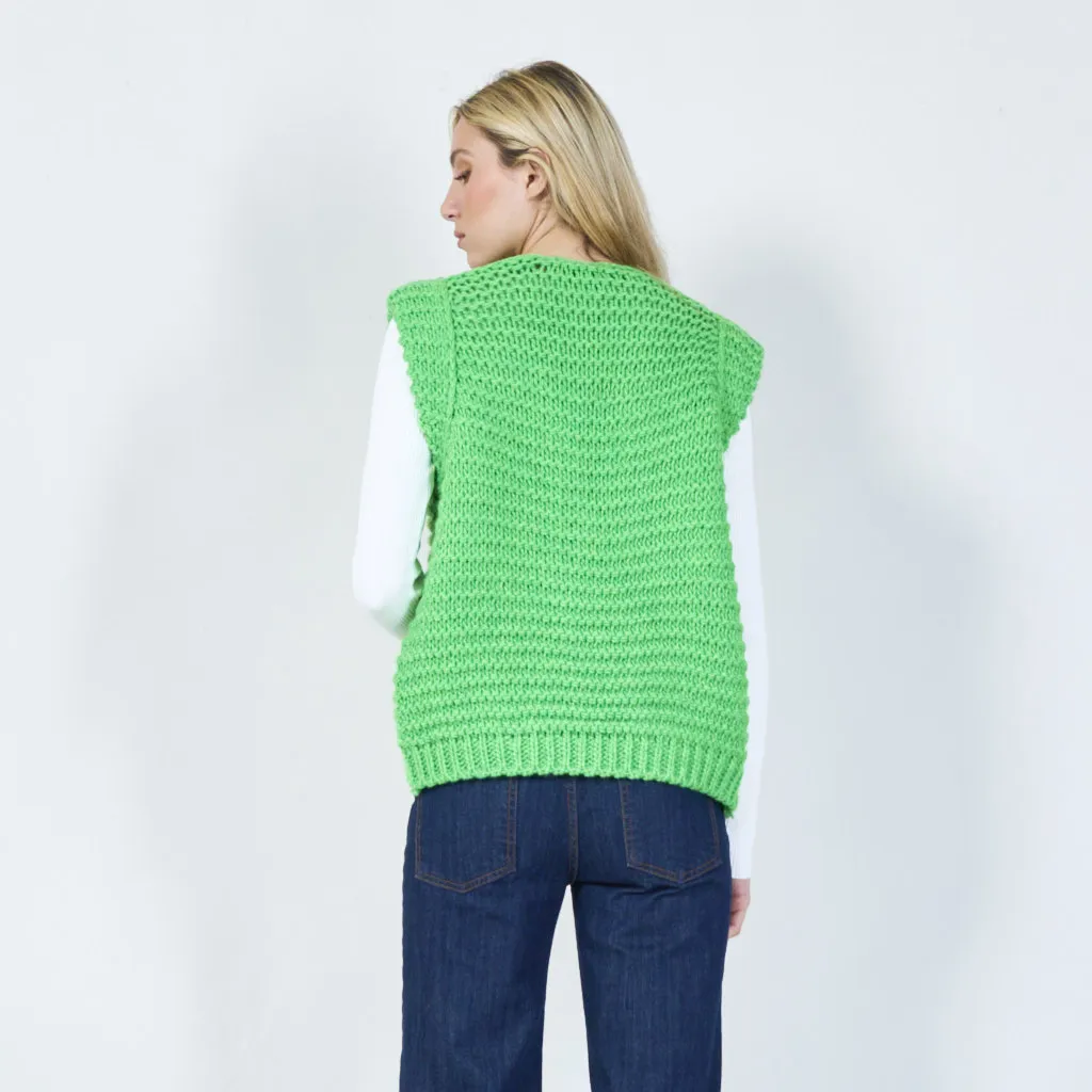 Bright knitted sleeveless vest wholesale