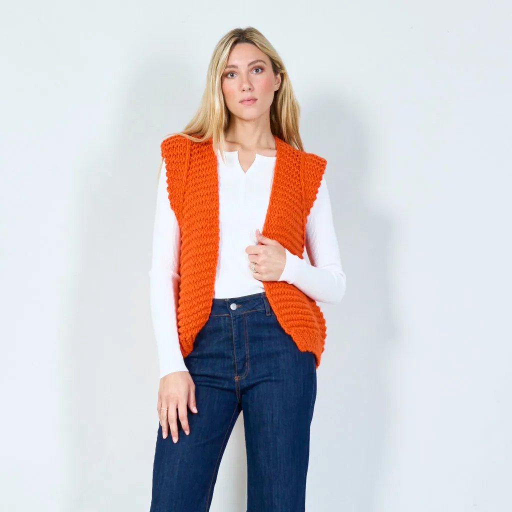 Bright knitted sleeveless vest wholesale