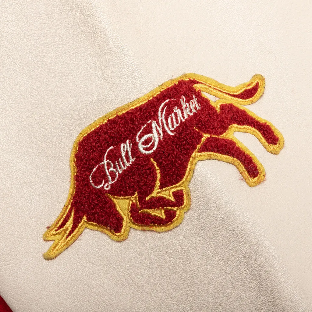 Bull Varsity Jacket - Red/Cream