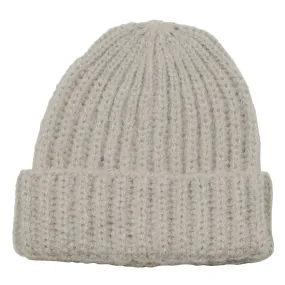 cableami - Mohair Tube-Yarn Beanie - Light Beige