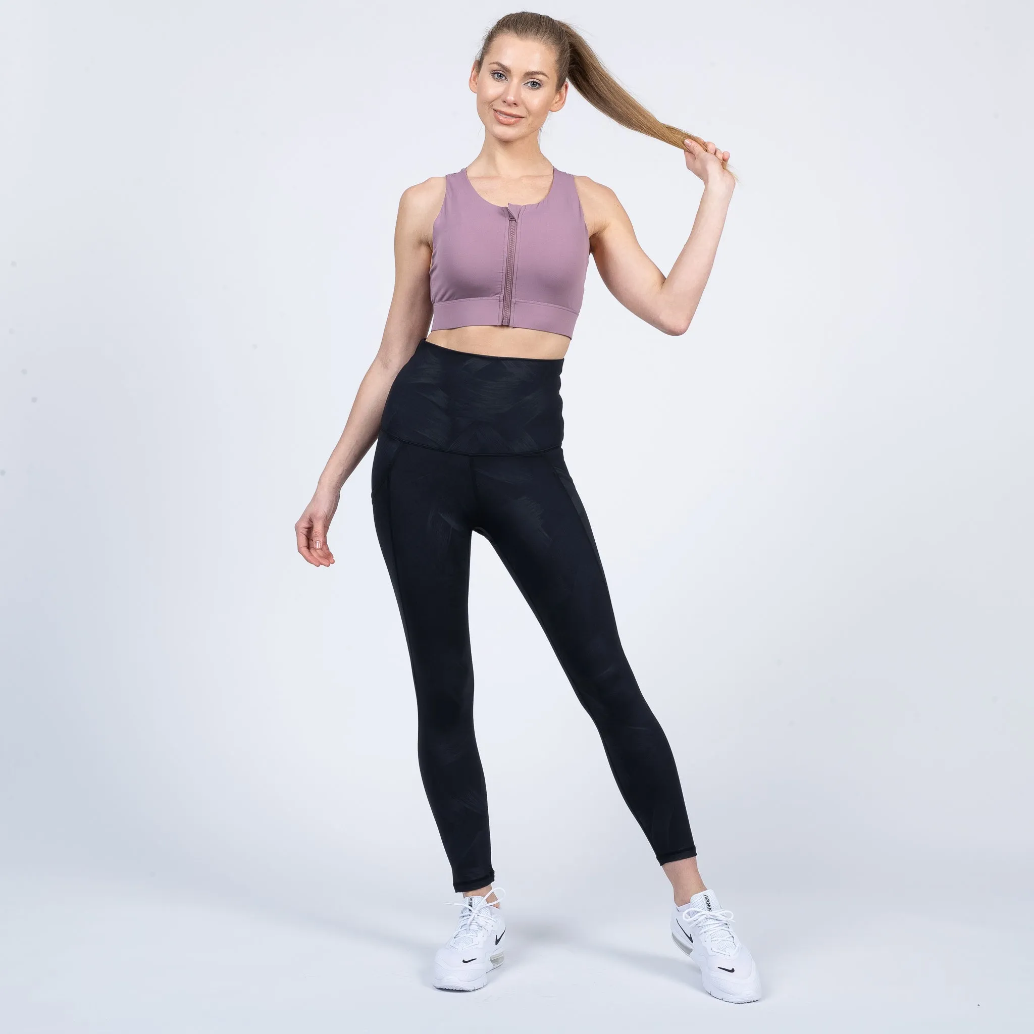 Capucine 2 - High Neck High Support Nursing & Hands Free Pumping Sports Bra (Lavender Smoke)