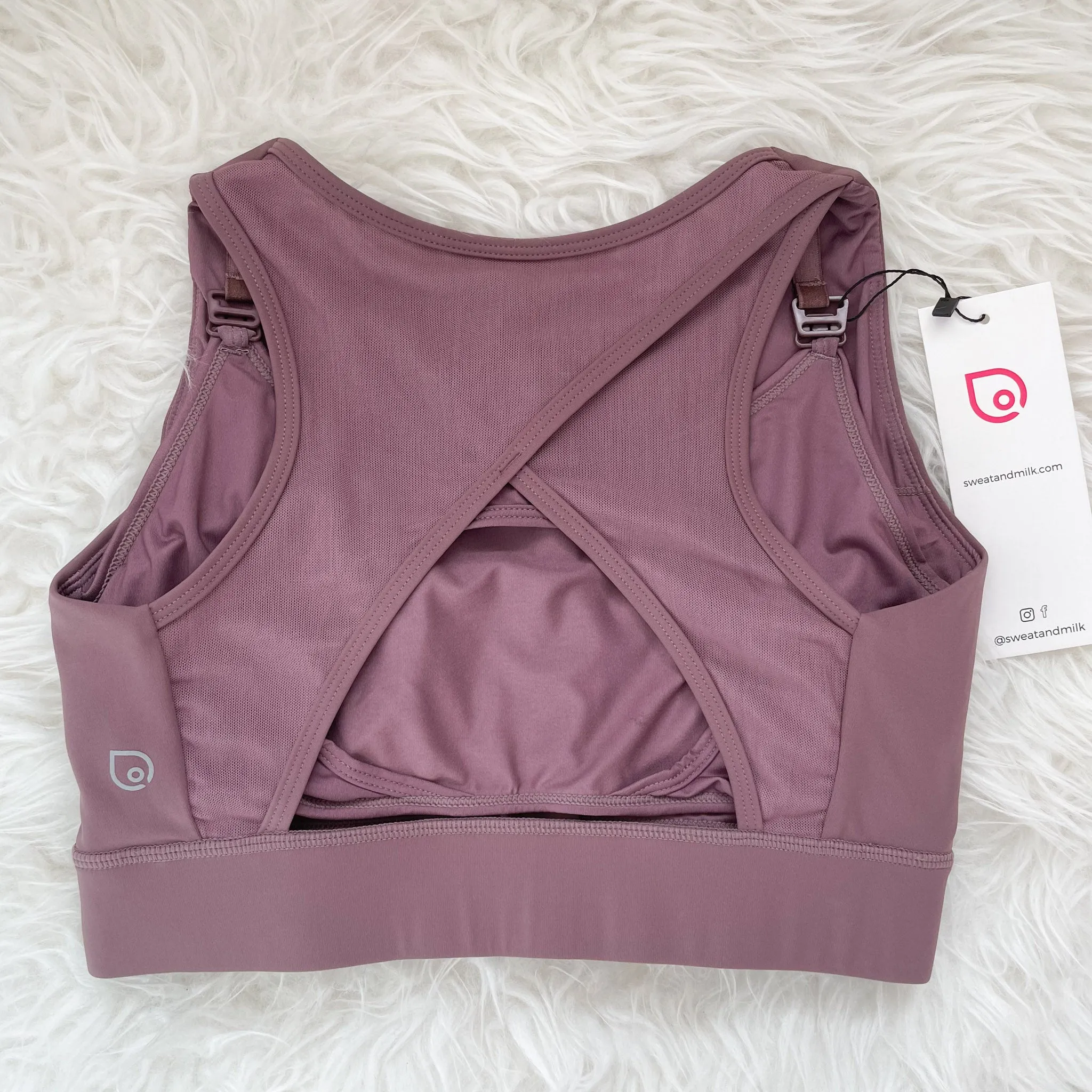 Capucine 2 - High Neck High Support Nursing & Hands Free Pumping Sports Bra (Lavender Smoke)