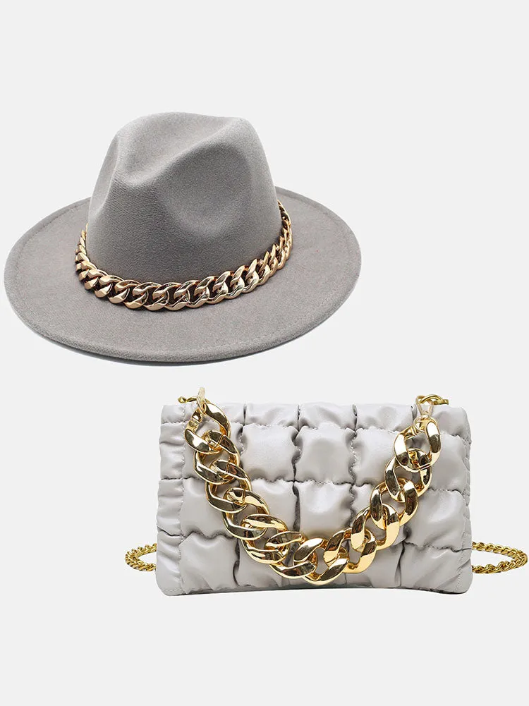 Chain Bag and Matching Hat Set