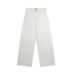 Cotton Wide Leg Pants Pure White