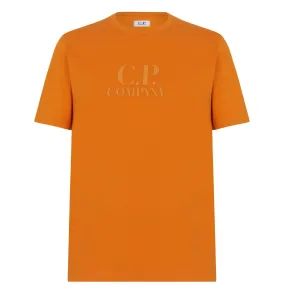 CP COMPANY Rubber Logo T-Shirt Orange