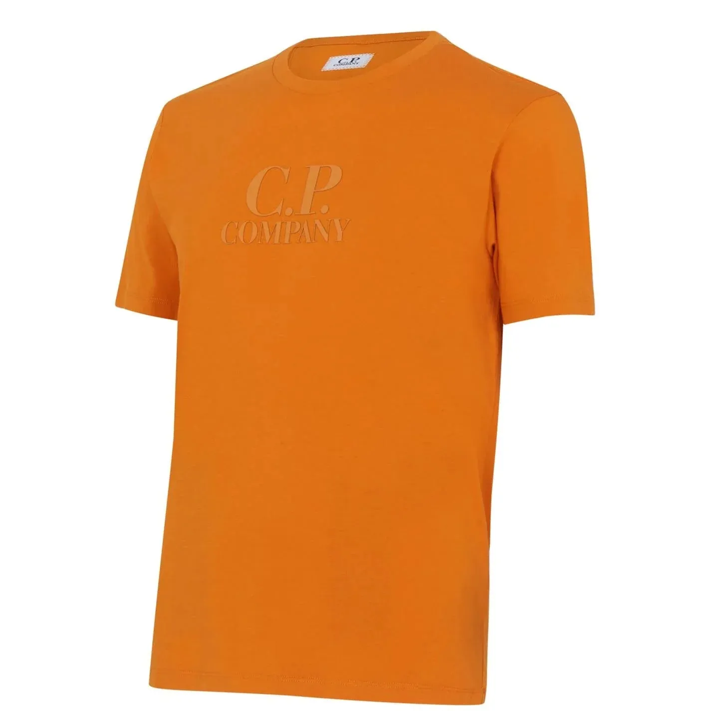 CP COMPANY Rubber Logo T-Shirt Orange