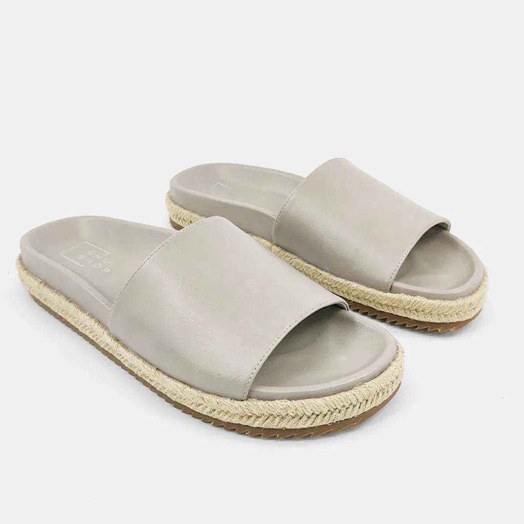 Cristiana Espadrille Slide Sandals - Taupe