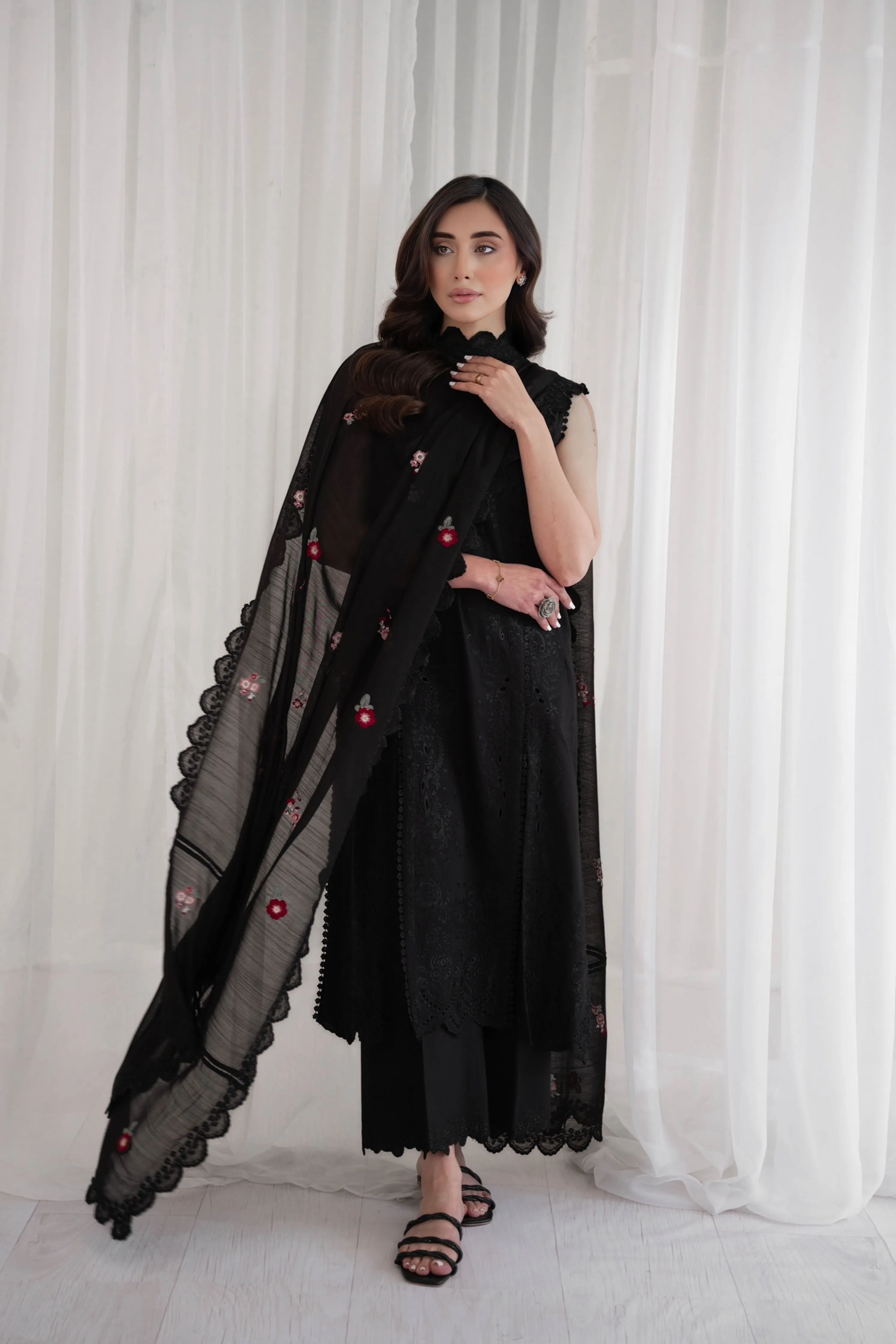 Deep Black Roses Set / Eid 2024 PRET NPA3-24411