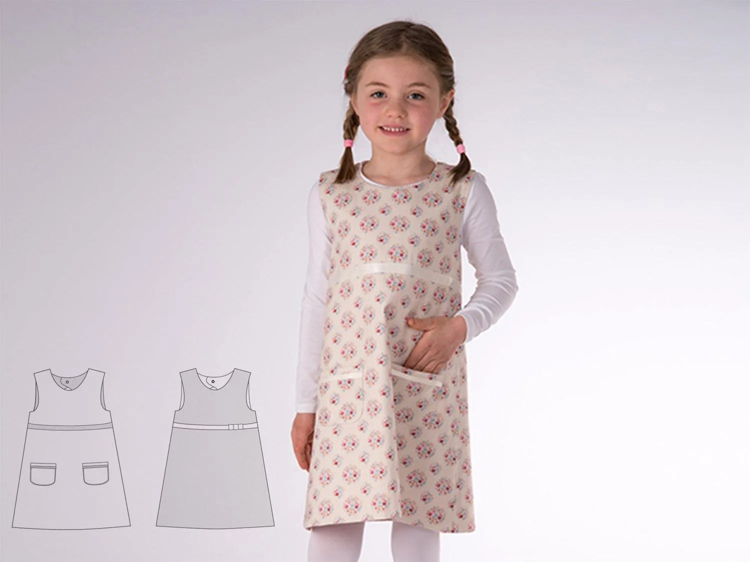 ELENA Baby girls reversible dress sewing pattern ebook pdf