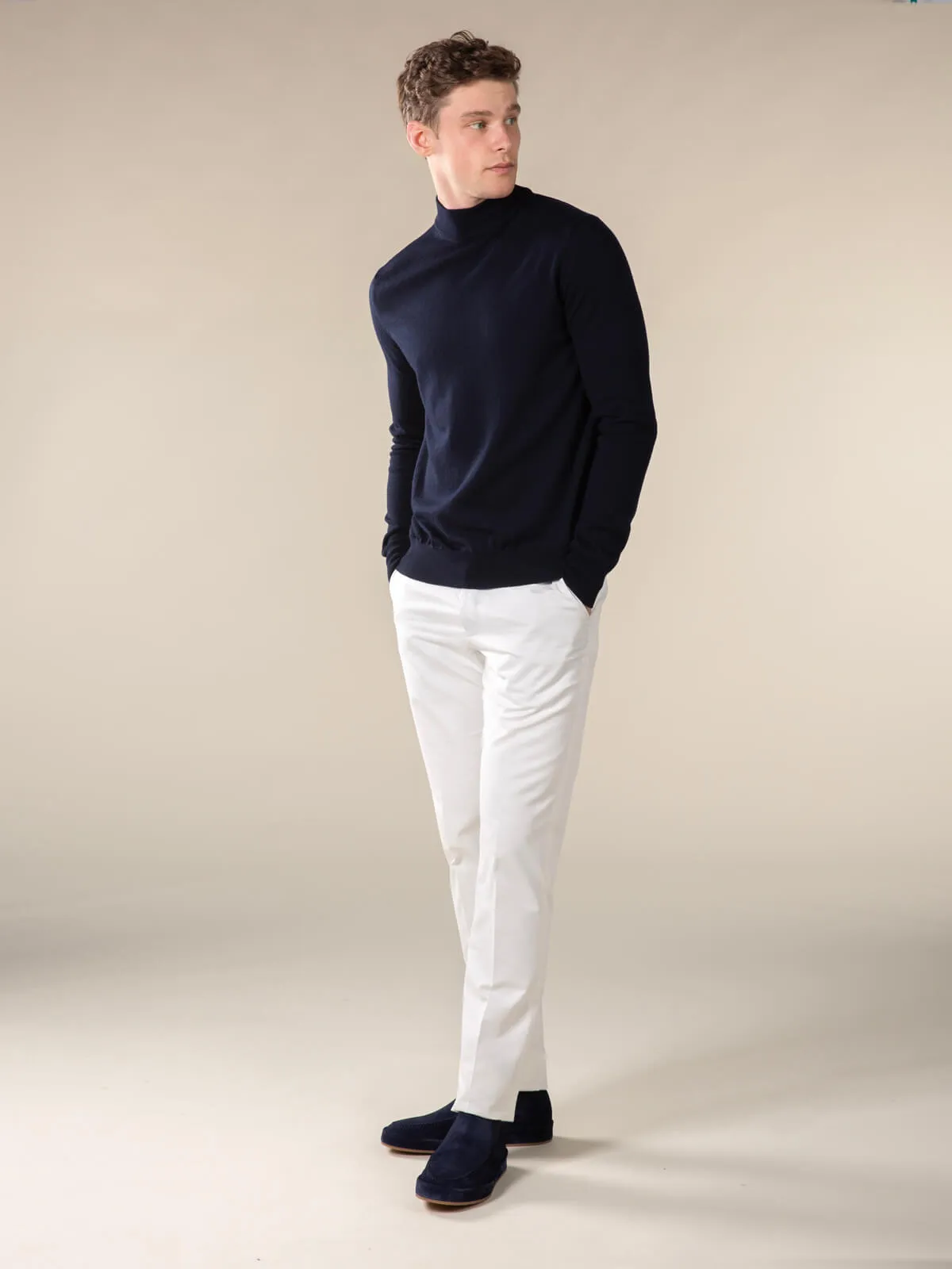 Extrafine Merino Mockneck Navy