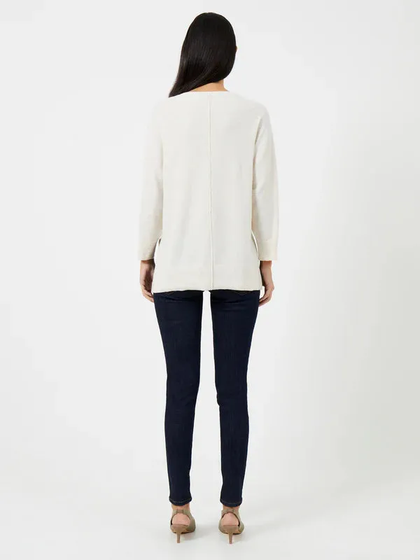 French Connection Ebba Vhari V Neck Jumper-Oatmeal Melange-78KZI