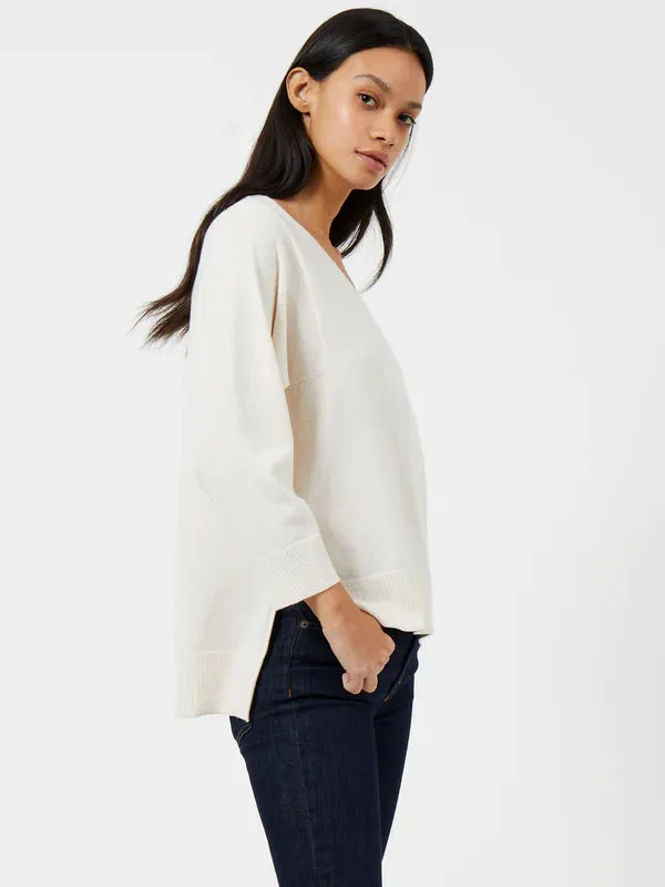 French Connection Ebba Vhari V Neck Jumper-Oatmeal Melange-78KZI