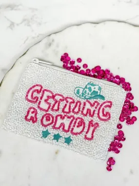 'Getting Rowdy' Beaded Zip Pouch