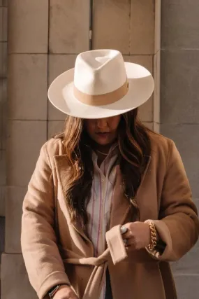 Gigi Pip The Holly Teardrop Rancher Fedora - Off White