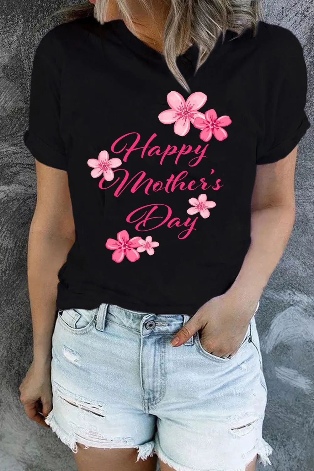 Happy Mother's Day T Shirt for Women Crew Neck Short Sleeve Tee Tops