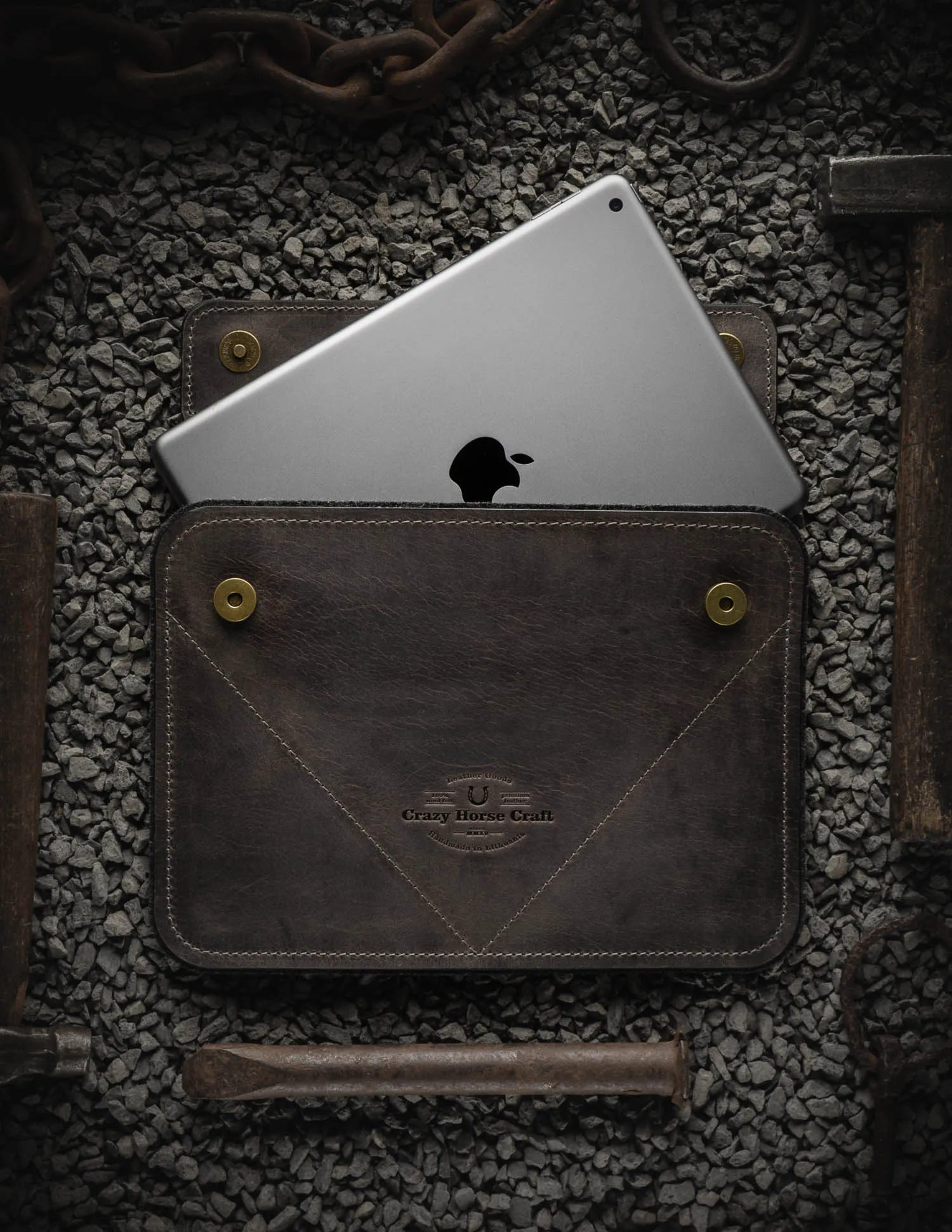 Leather iPad Pro/Air Case | Stone Grey