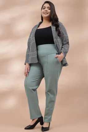 Mint Green Crease Seam Tummy Tucker Pants