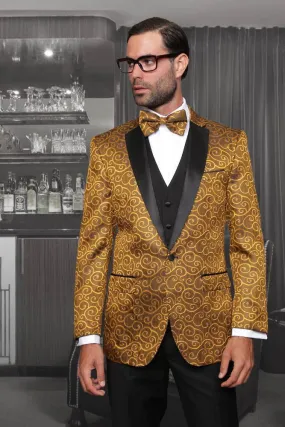 "Bellagio" Gold 1-Button Notch Tuxedo (4-Piece Set)