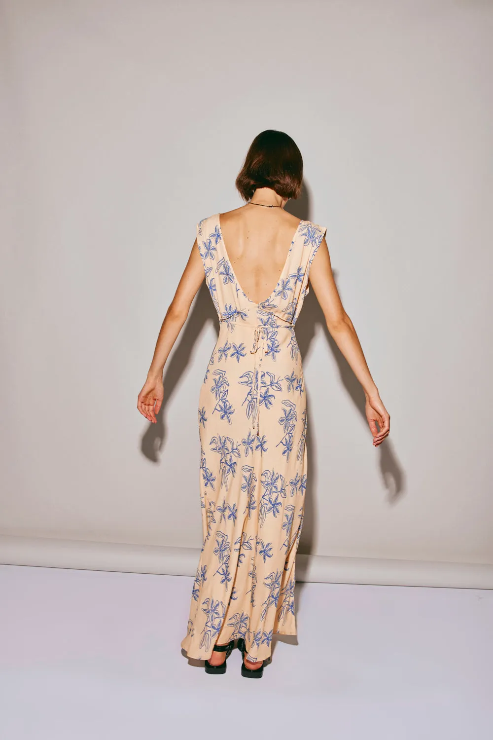 Sunlit Isle Bias Cut Maxi Dress Iris