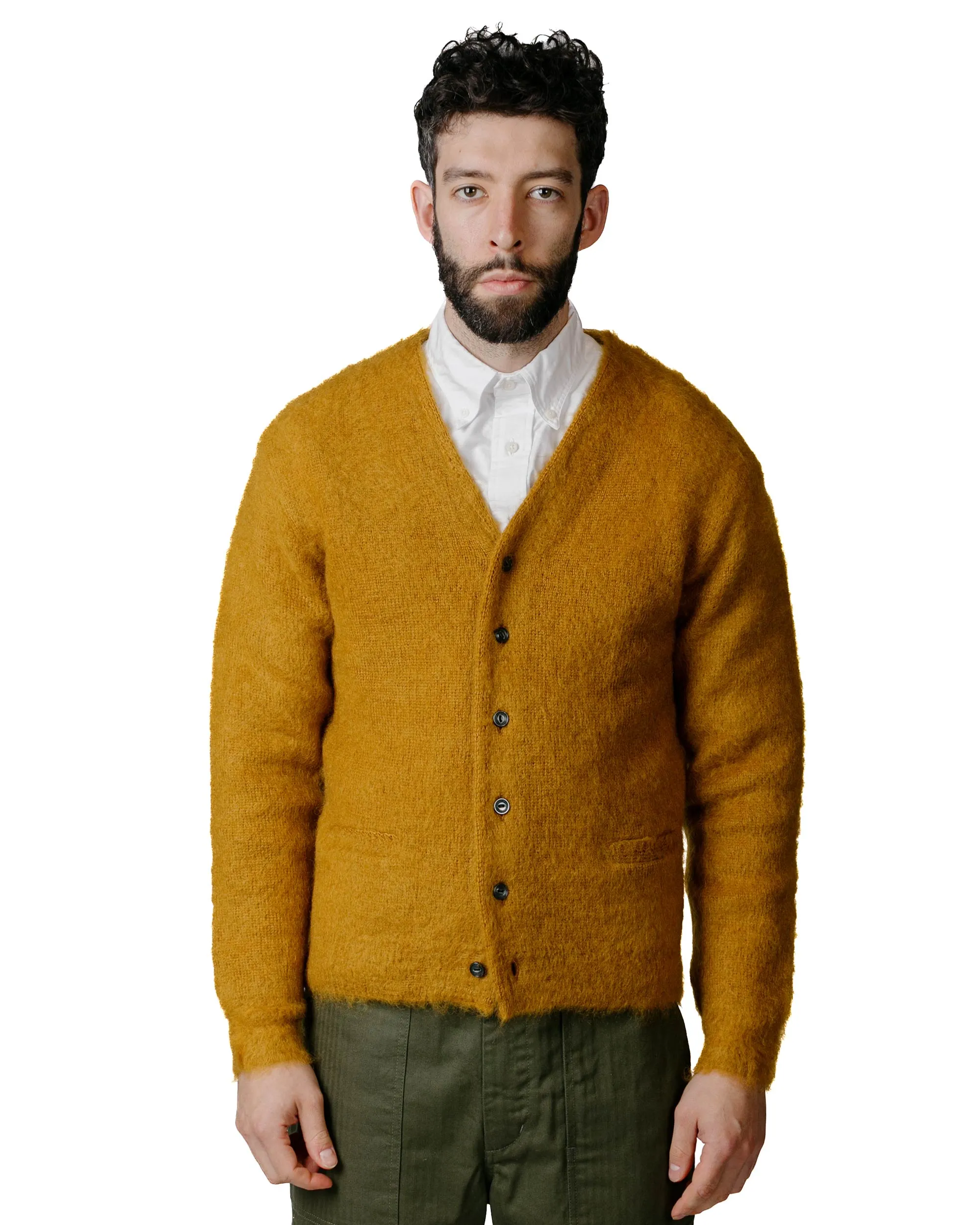 The Real McCoy's MC19103 JM Mohair Cardigan Mustard