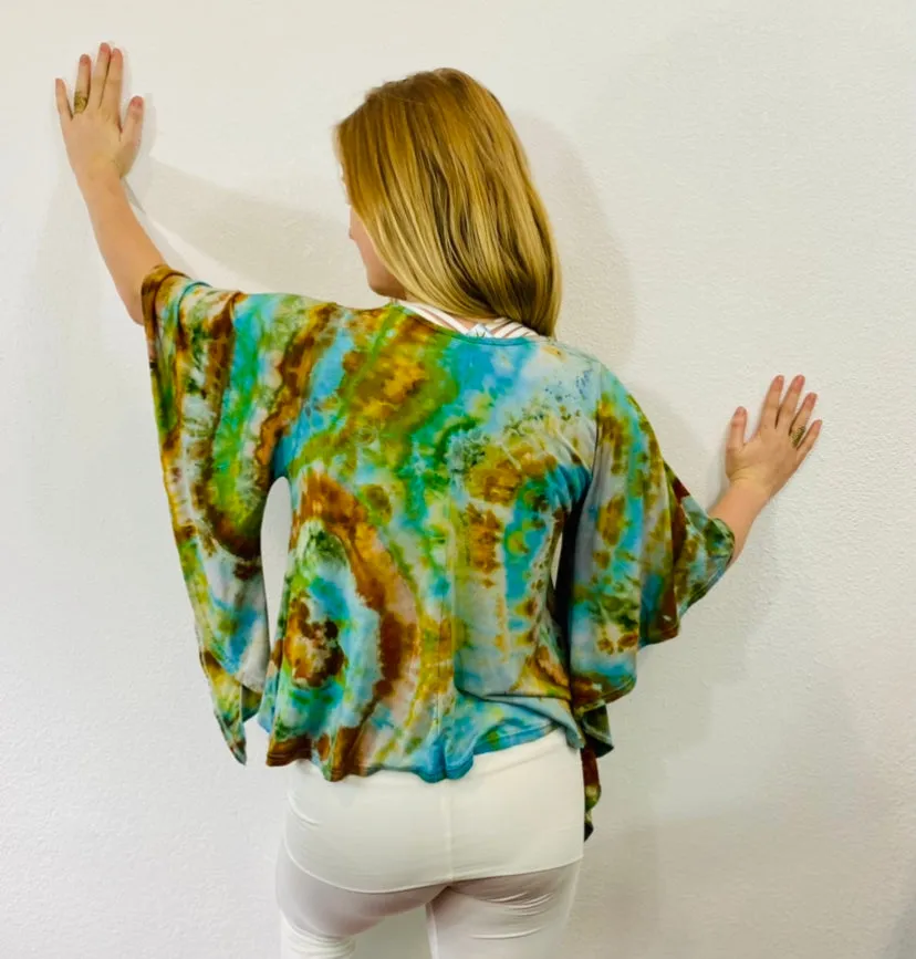 Tie Dye Butterfly Sleeve Top