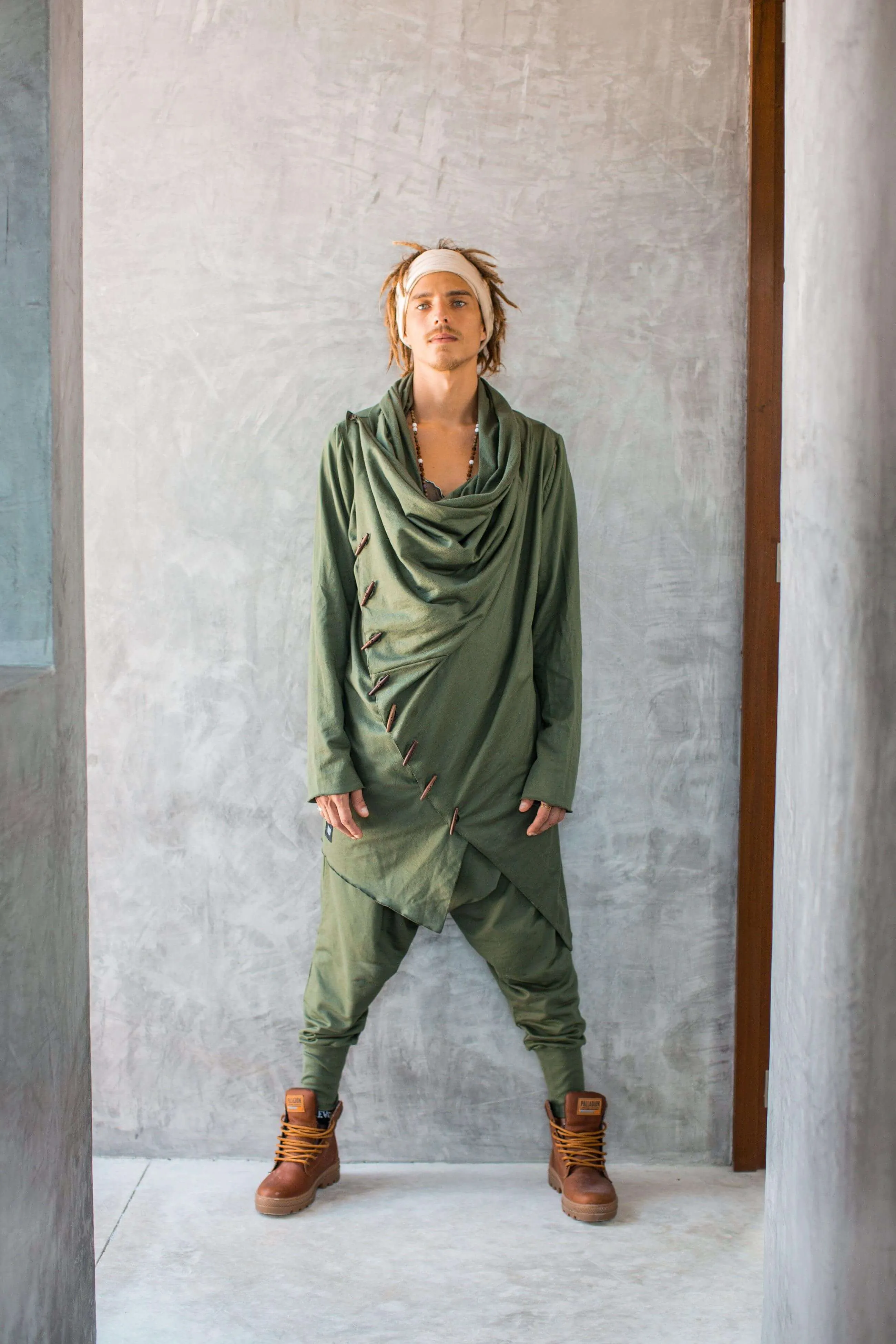 URBAN Ninja - Forest Green Cotton Harem Pants