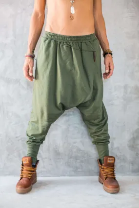 URBAN Ninja - Forest Green Cotton Harem Pants