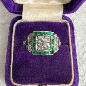 Vintage Diamond & Emerald Ring