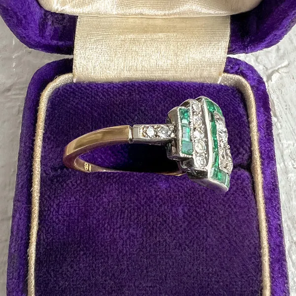 Vintage Diamond & Emerald Ring