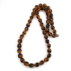 Vintage Tortoise Glass Beaded Necklace